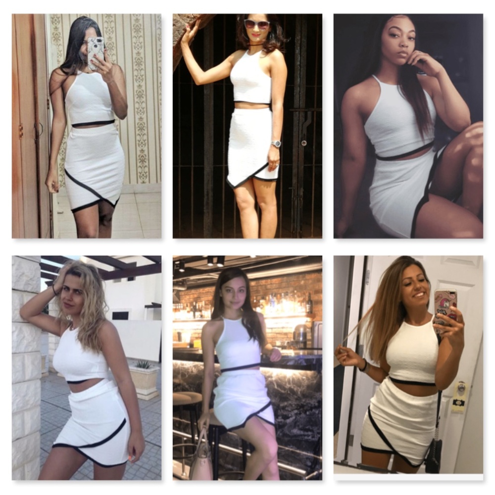White 2 Piece Set: Crop Top and Pencil Skirt - Picture 9 of 9